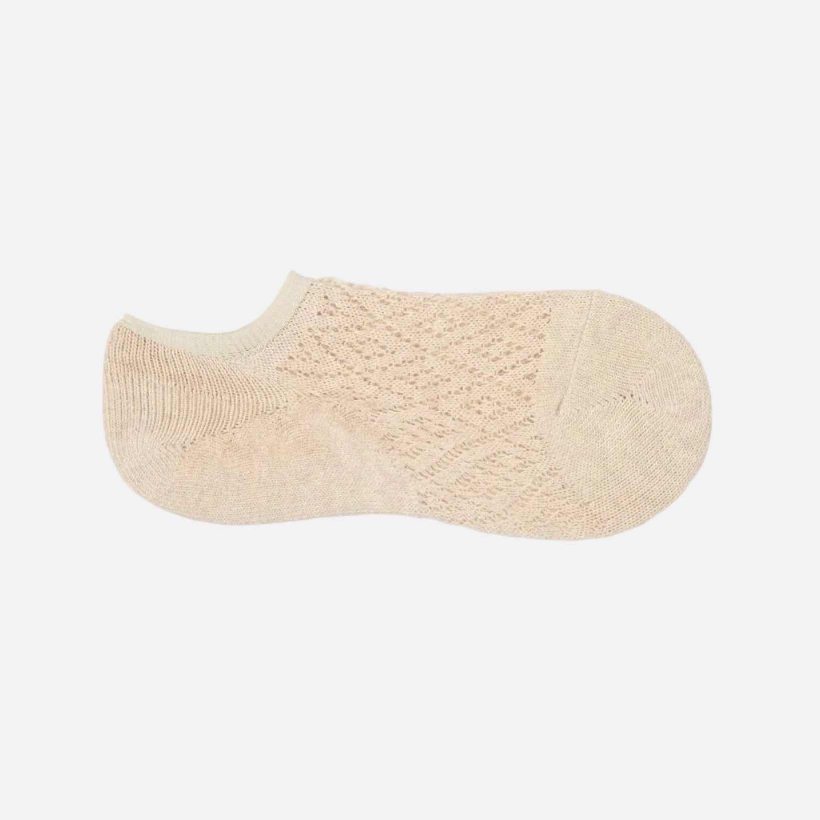 Beige knit slipper on a white background