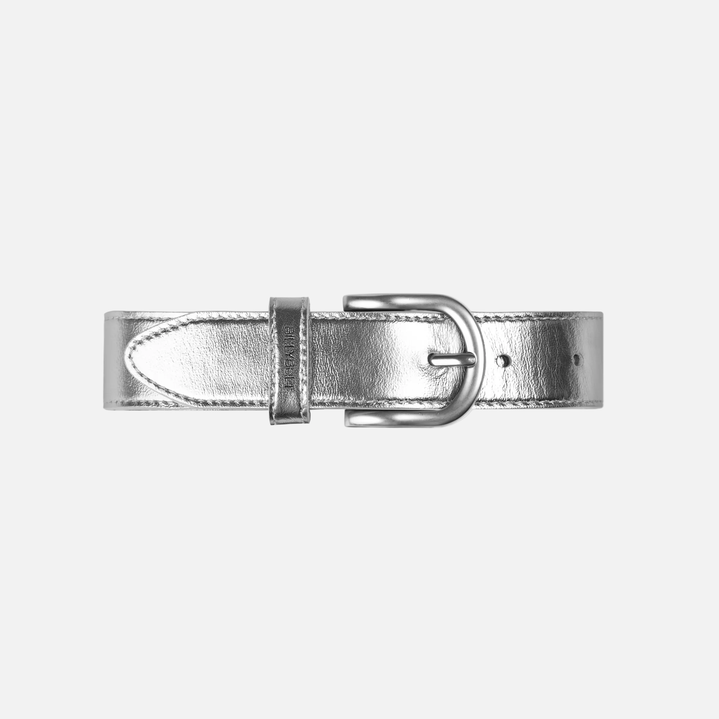Silver belt on a light gray background