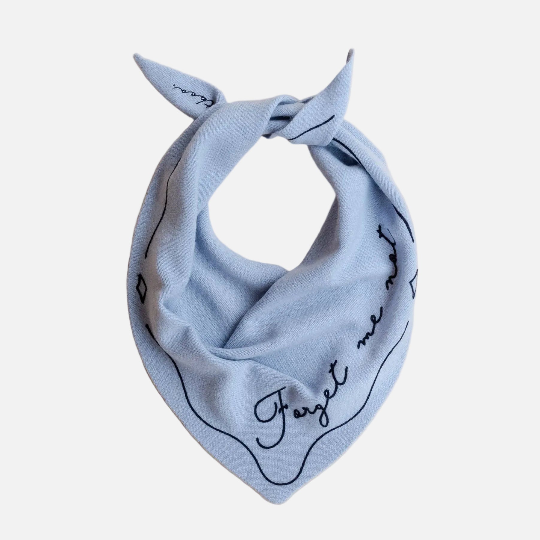 Merino wool scarf in forget me knot blue