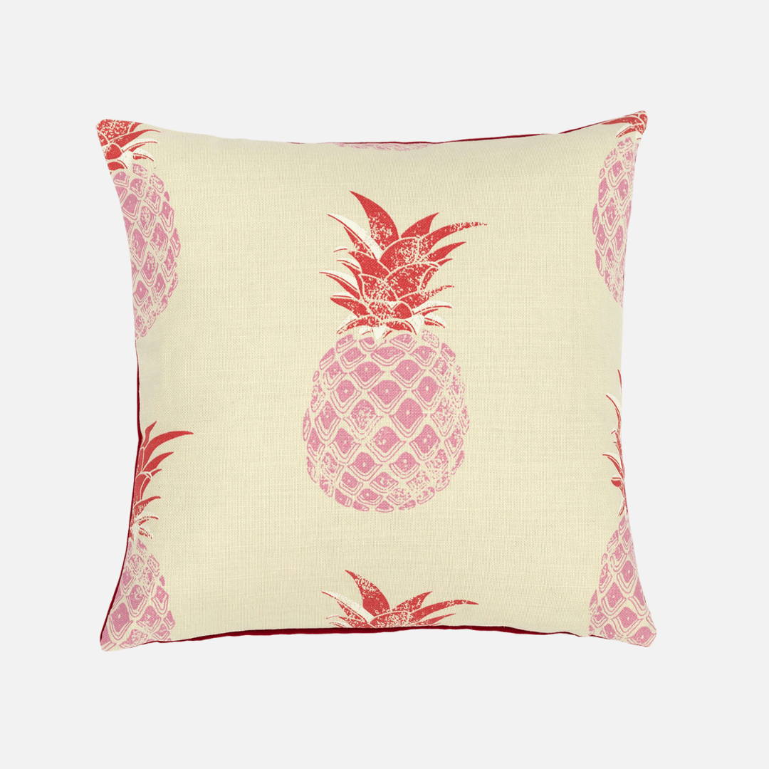 Pineapple Cushion | Red on Cream