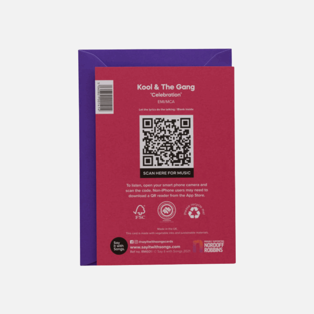 'Celebration' by Kool and the Gang Streamable Song Card