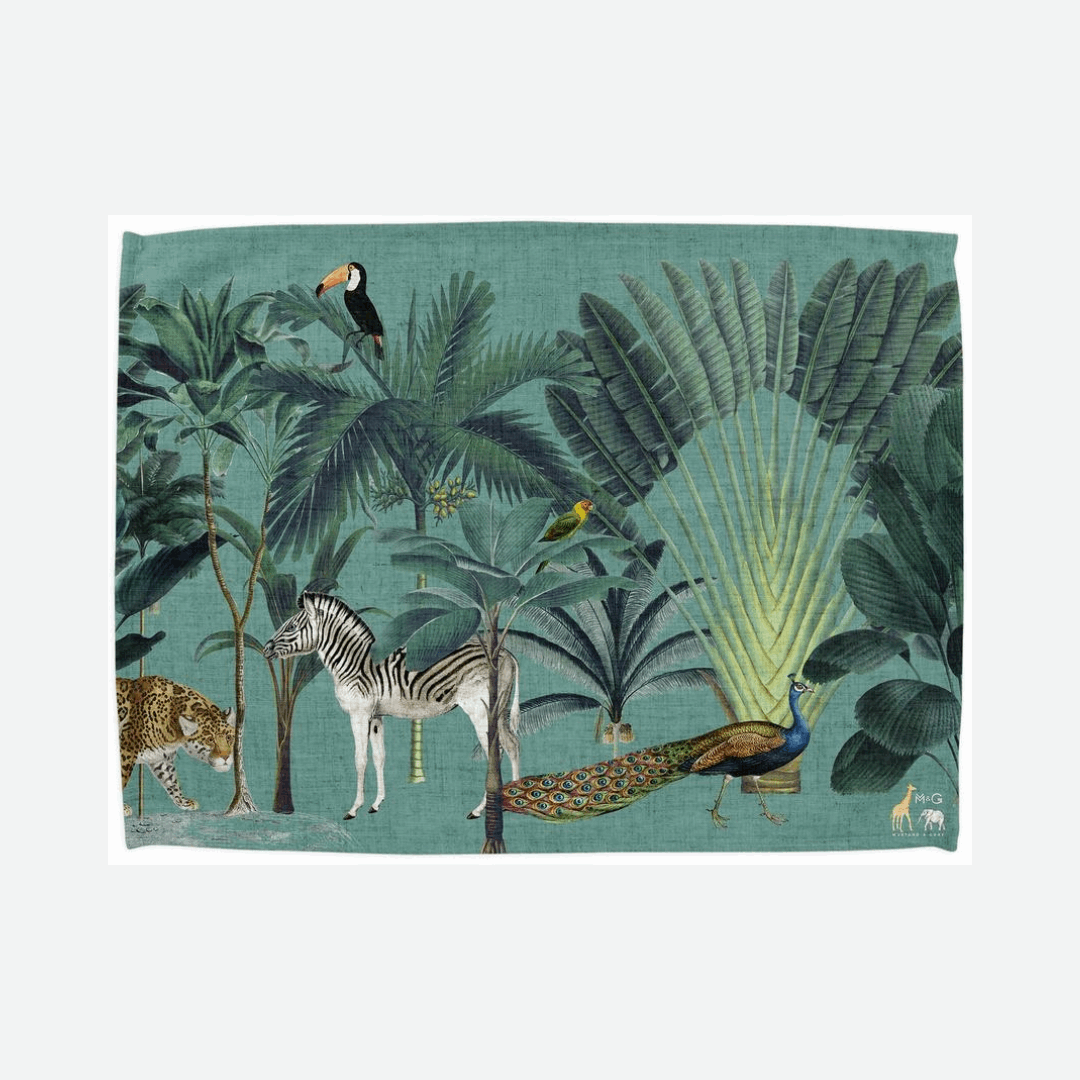 Darwin's Menagerie Tea Towel | Green