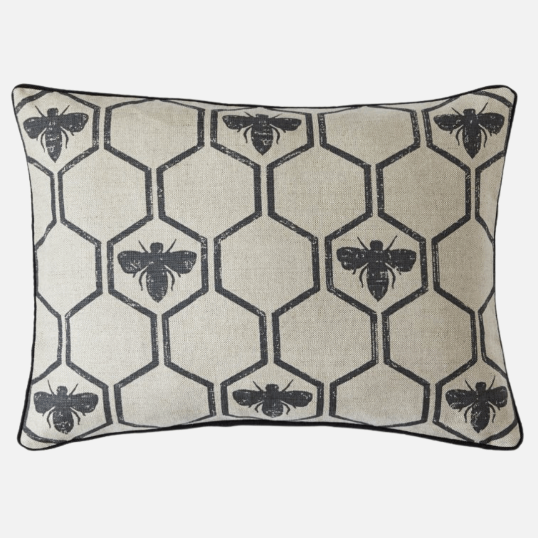 Honey Bees Cushion | Charcoal