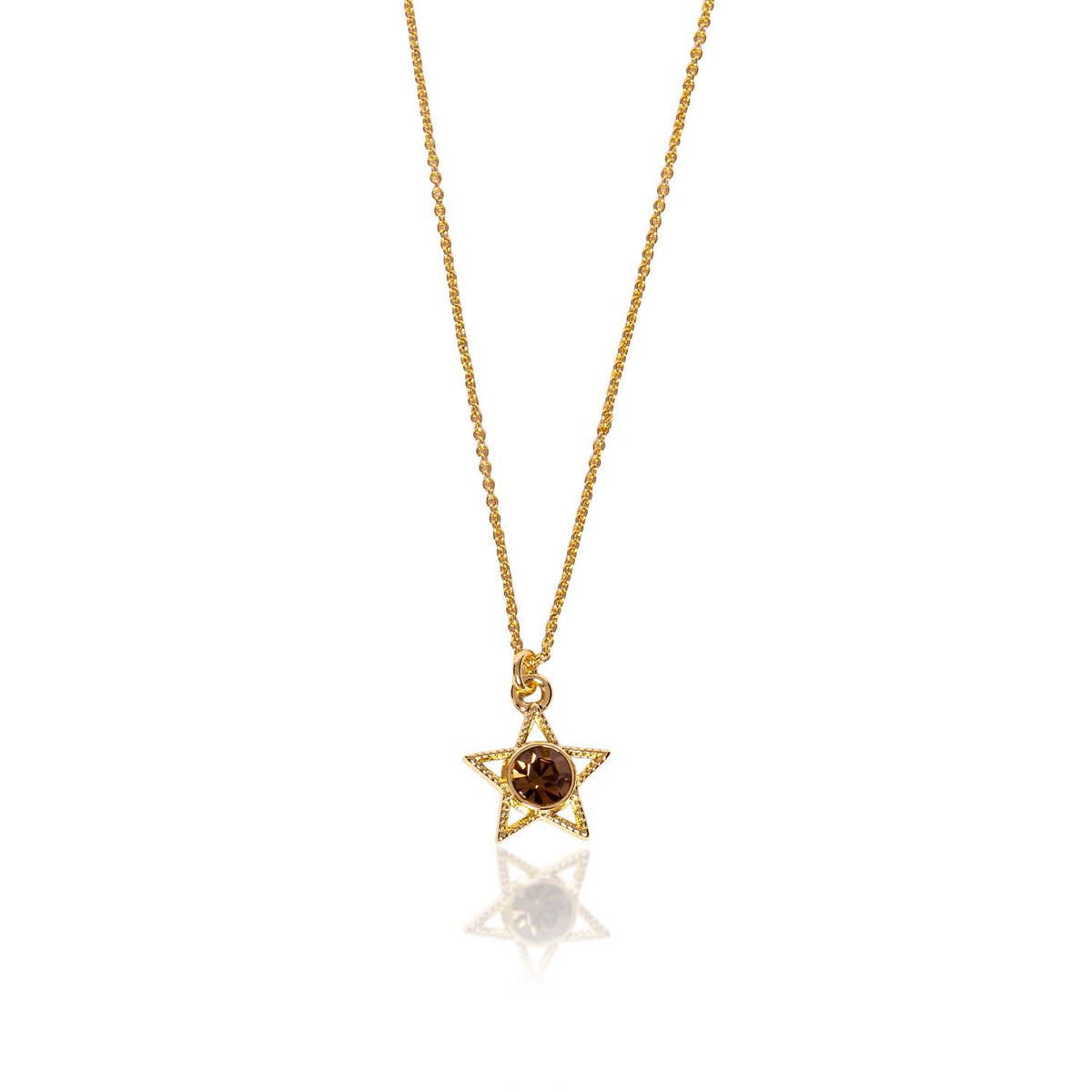 Loxley Lane Florence Star Charm Necklace in Chocolate
