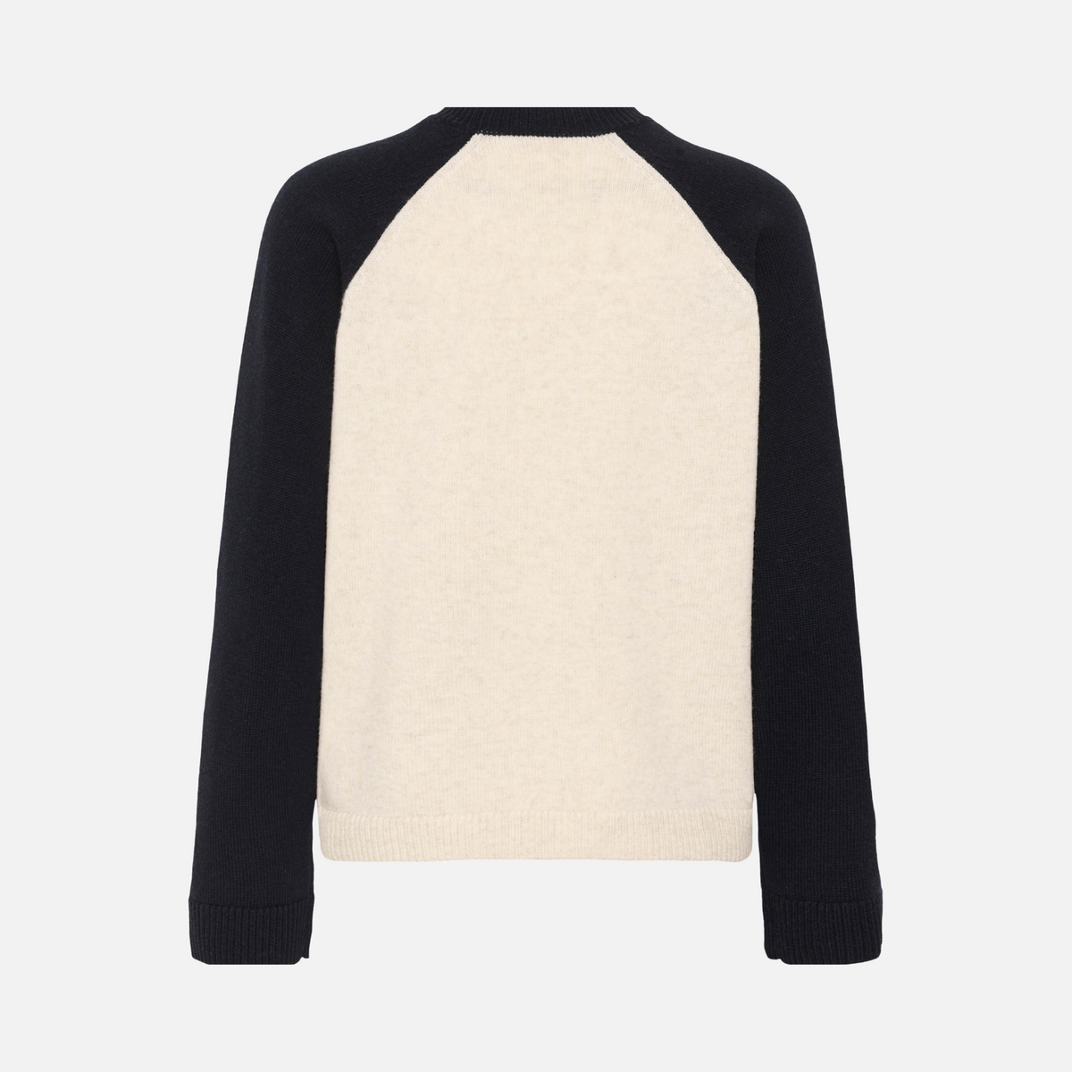 Part Two Cleo Pullover in Oatmeal and Navy colourblock, back product view