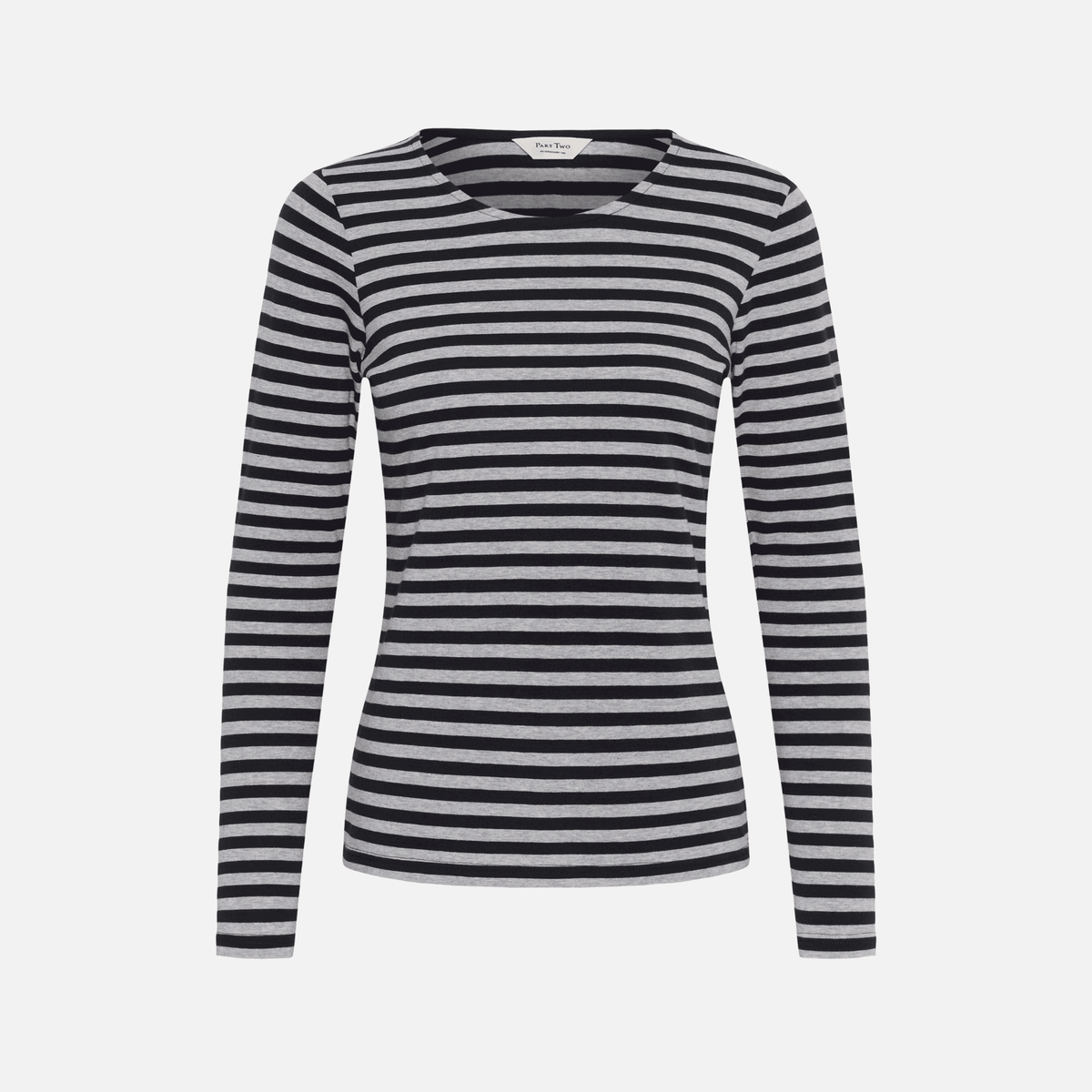Part Two Nemajas Long Sleeve T-Shirt in Dark Navy Stripe – front product view