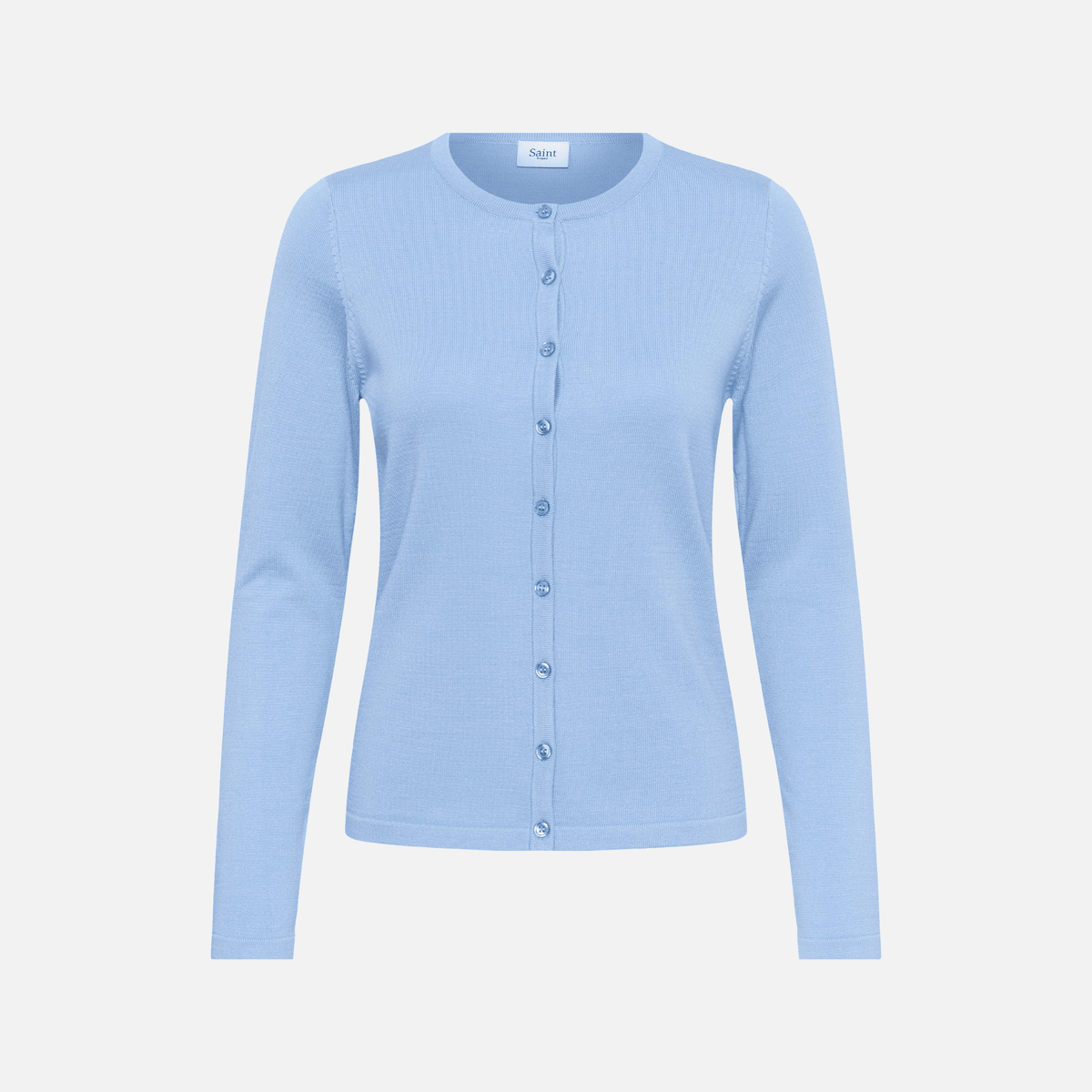 Saint Tropez Mila Round Neck Cardigan in Serenity Blue - product front