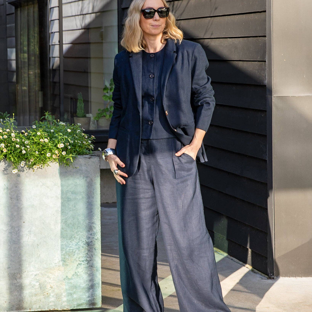 Lisa Blazer | Navy – Kitty & Gus