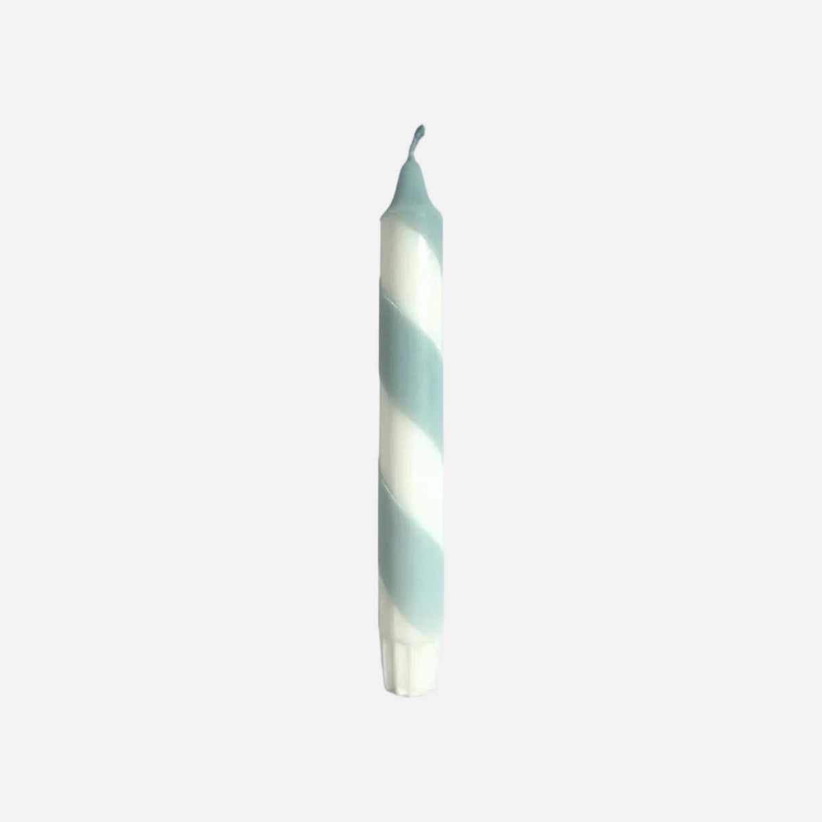 Striped candle on a white background