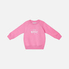 Pink sweatshirt with 'MAGIC' text on a white background