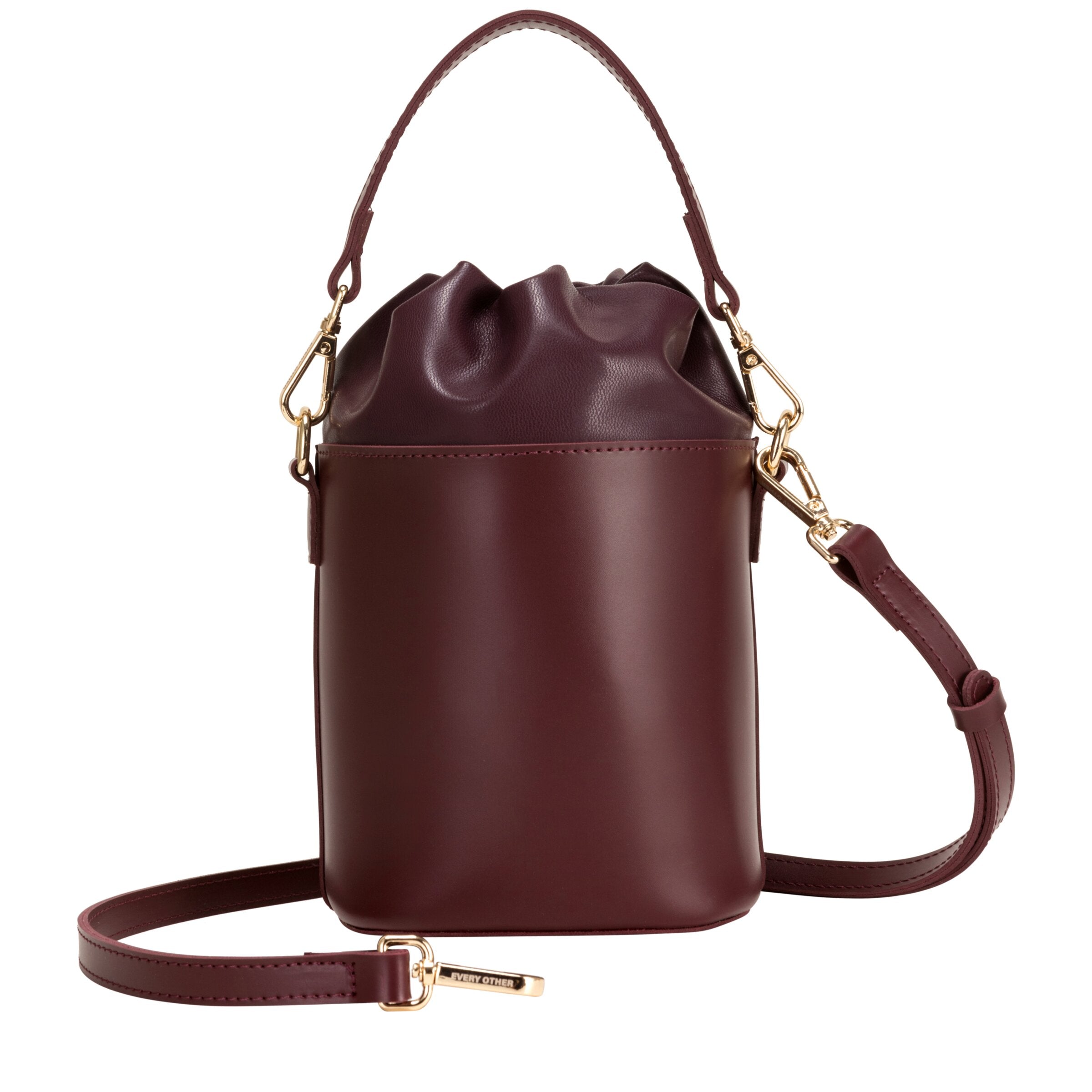 Drawstring Cylinder Bag Burgundy