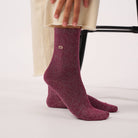 BillyBelt aubergine glitter socks, additional product photograph 6