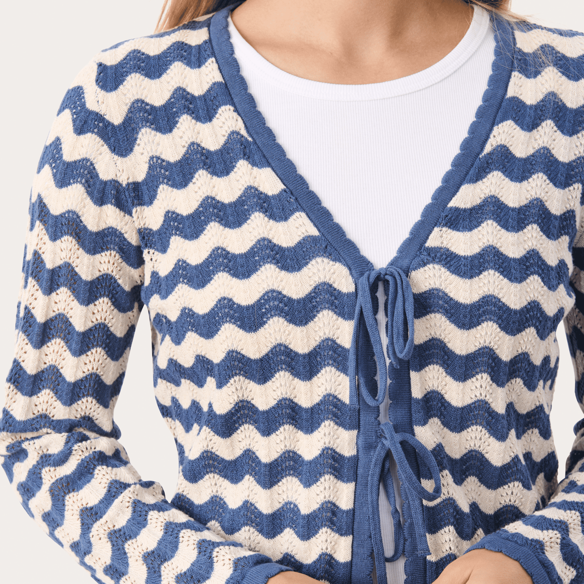Rosefine Striped Cardigan | Oceana Blue & Whitecap – Kitty & Gus