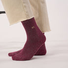 BillyBelt aubergine glitter socks, additional product photograph 4
