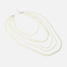 Multi-layered pearl necklace on a white background