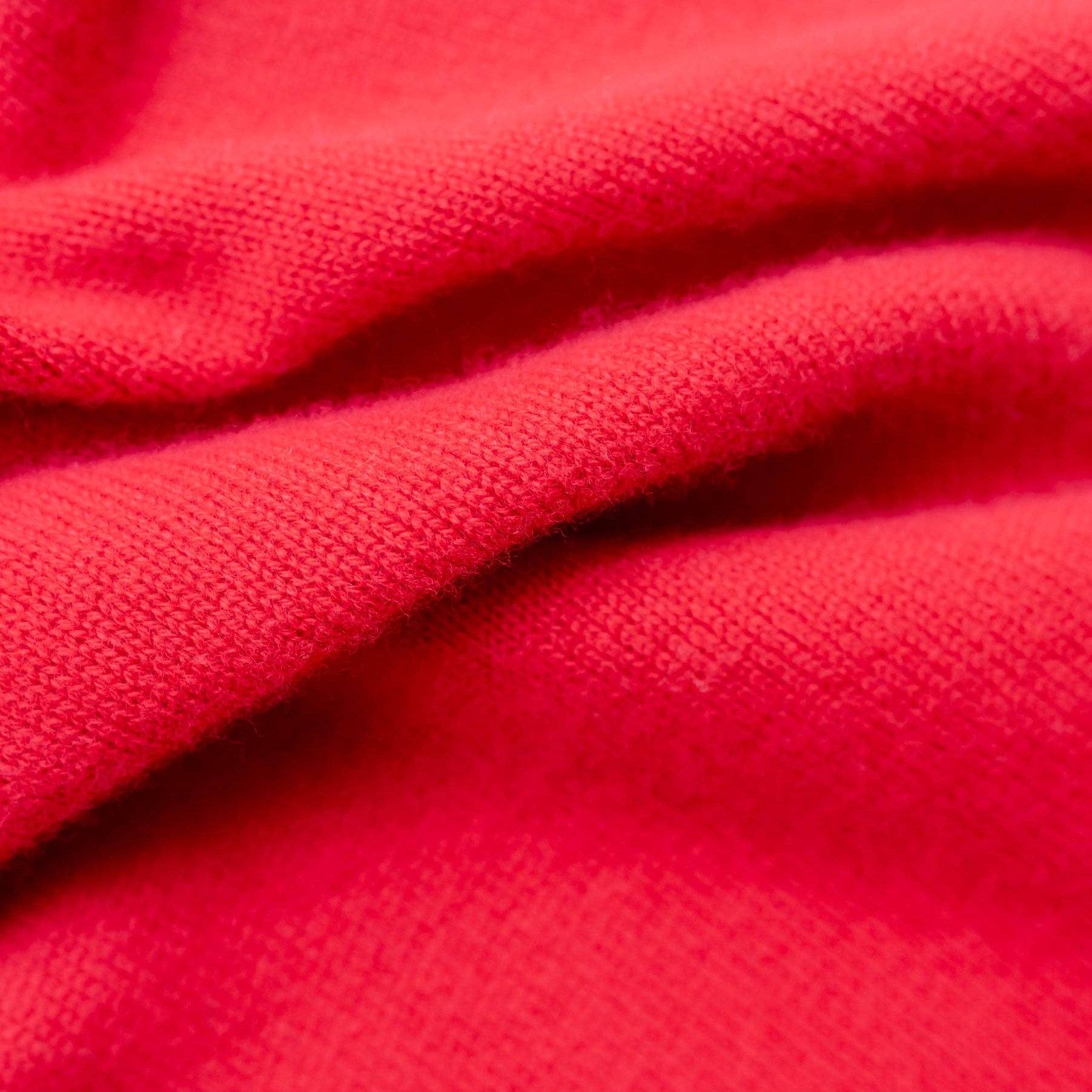Close-up of bright red merino wool