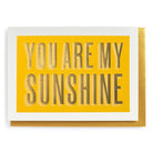 Greeting card with 'You are my sunshine' text on a yellow background