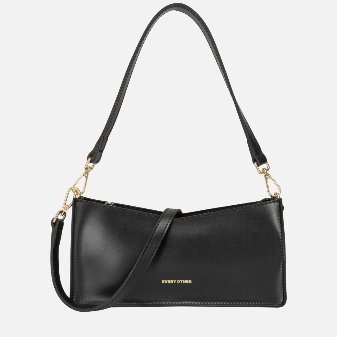 Vela Zip Top Baguette Bag Black