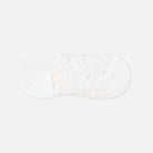 White sock with a subtle pattern on a white background