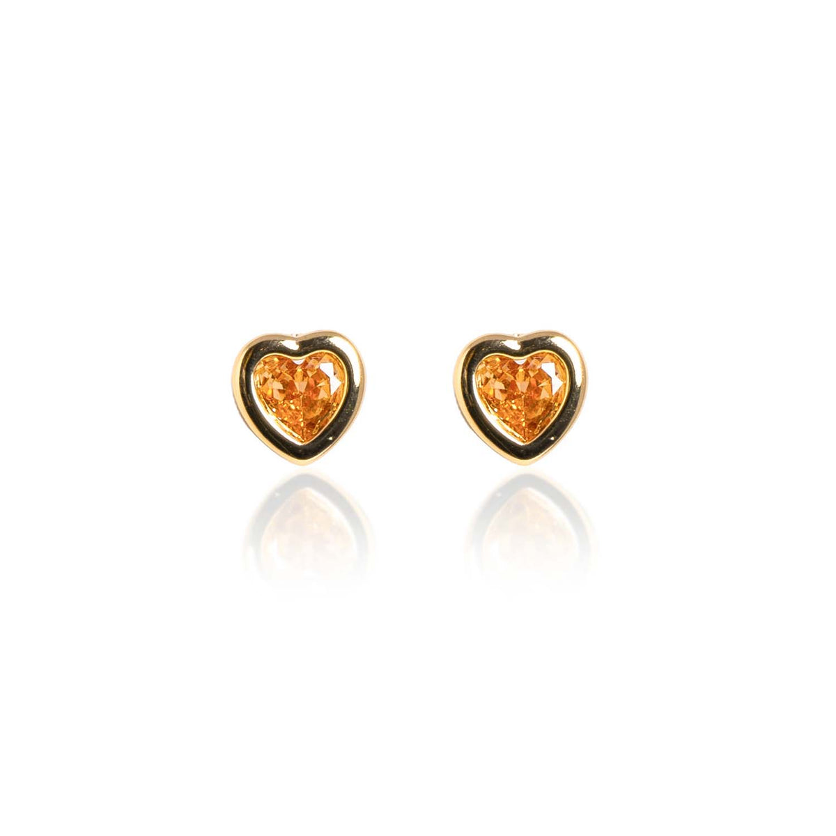 Loxley Lane Amillee Heart Stud Earrings in Champagne