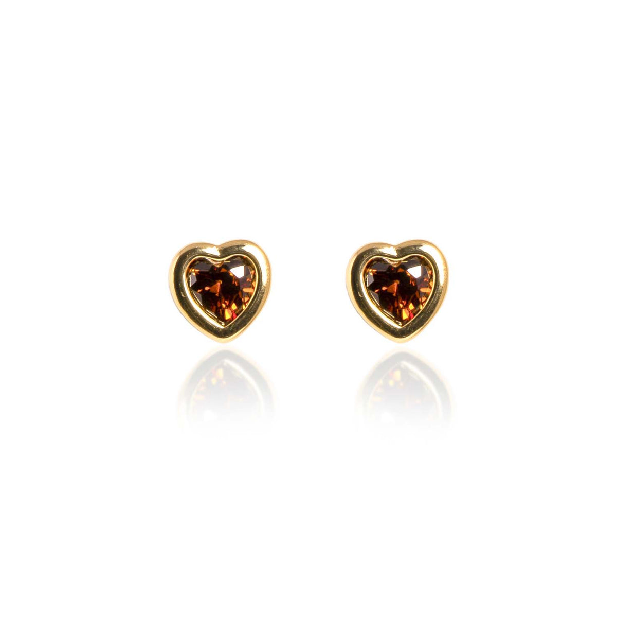 Loxley Lane Amillee Heart Stud Earrings in Chocolate