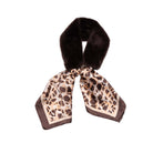 Loxley Lane faux fur and animal print collar in Chocolate