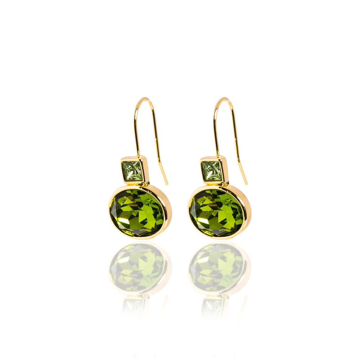 Loxley Lane Katie Drop Earrings in Green