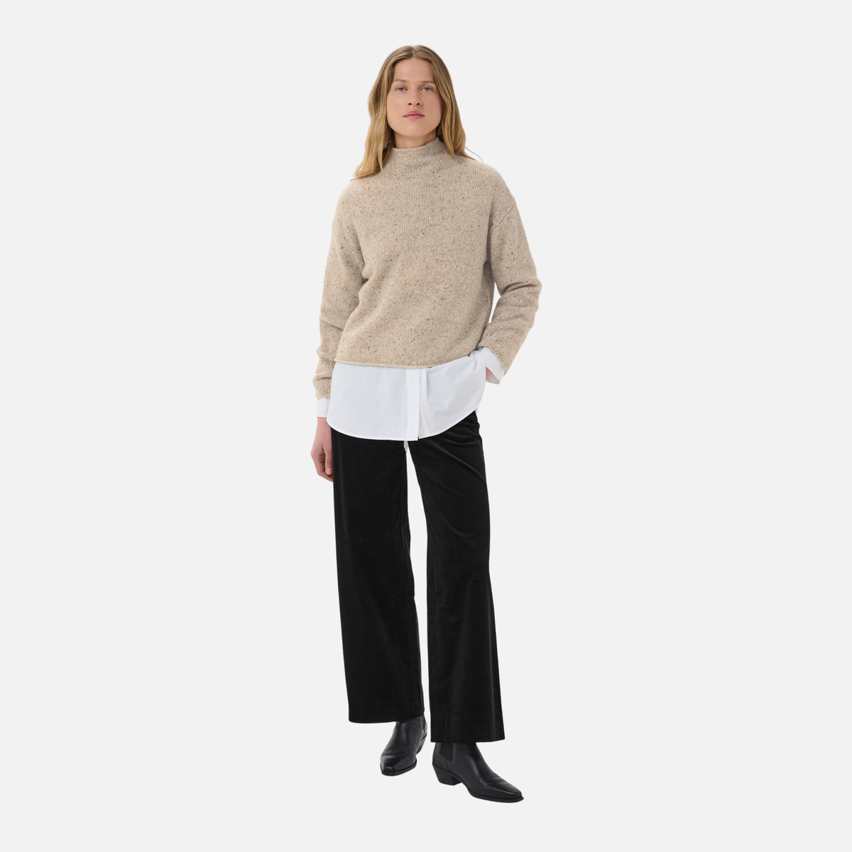 Part Two Chanelly Pullover in Neutral Nepse – full styled front view