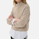 Part Two Chanelly Pullover in Neutral Nepse – knit texture and high neck detail
