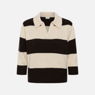Part Two Charlott Pullover in Whitecap Grey and Mole Stripe – front product view