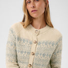 Part Two Charmaine Cardigan in Whitecap Grey Melange – close-up styled front view
