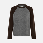 Part Two Cleo Pullover in Grey and Mole colourblock, front product view