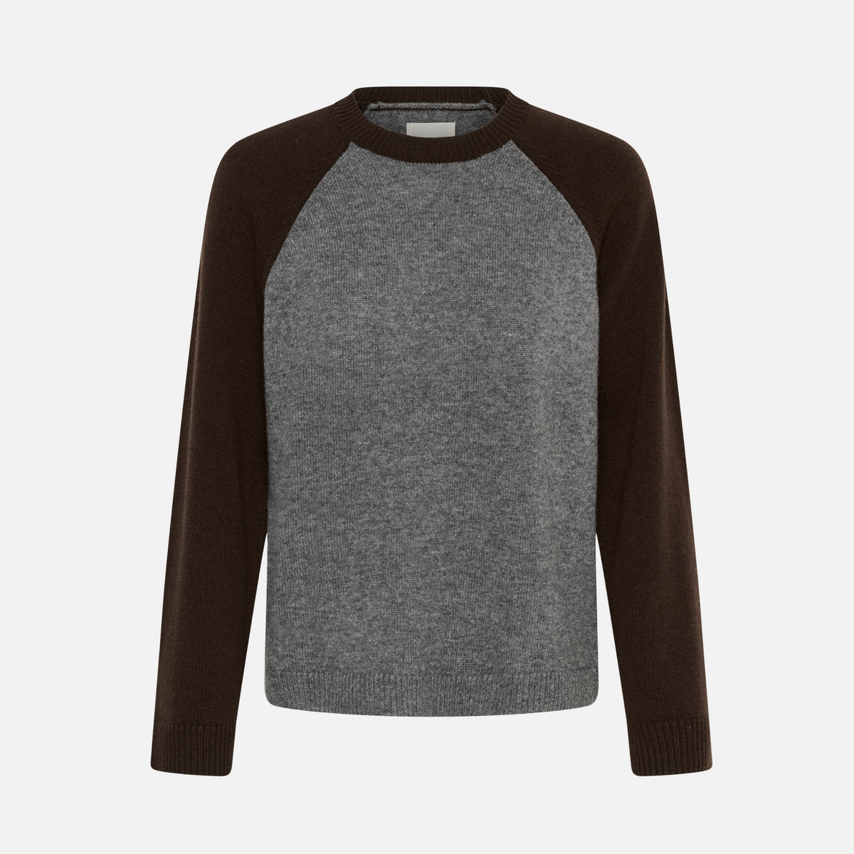 Part Two Cleo Pullover in Grey and Mole colourblock, front product view