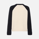 Part Two Cleo Pullover in Oatmeal and Navy colourblock, back product view