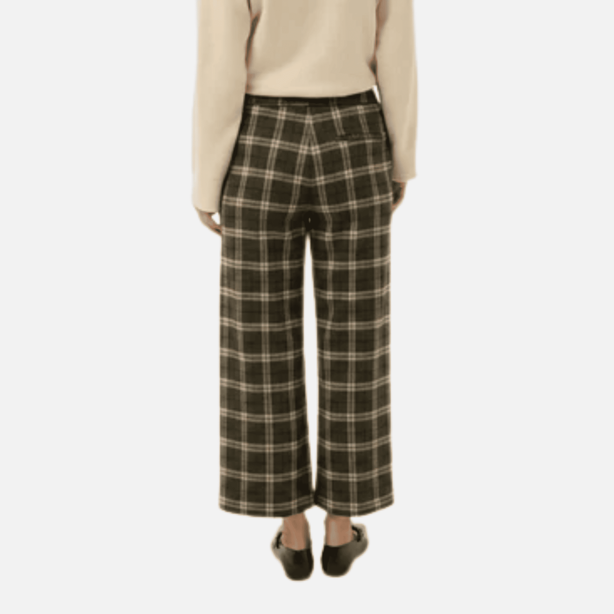 Part Two Ilisan Trousers in Grey Big Check – styled back view