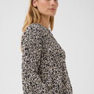 Part Two Siffe Blouse in Dark Navy Flower Spots – side styled view
