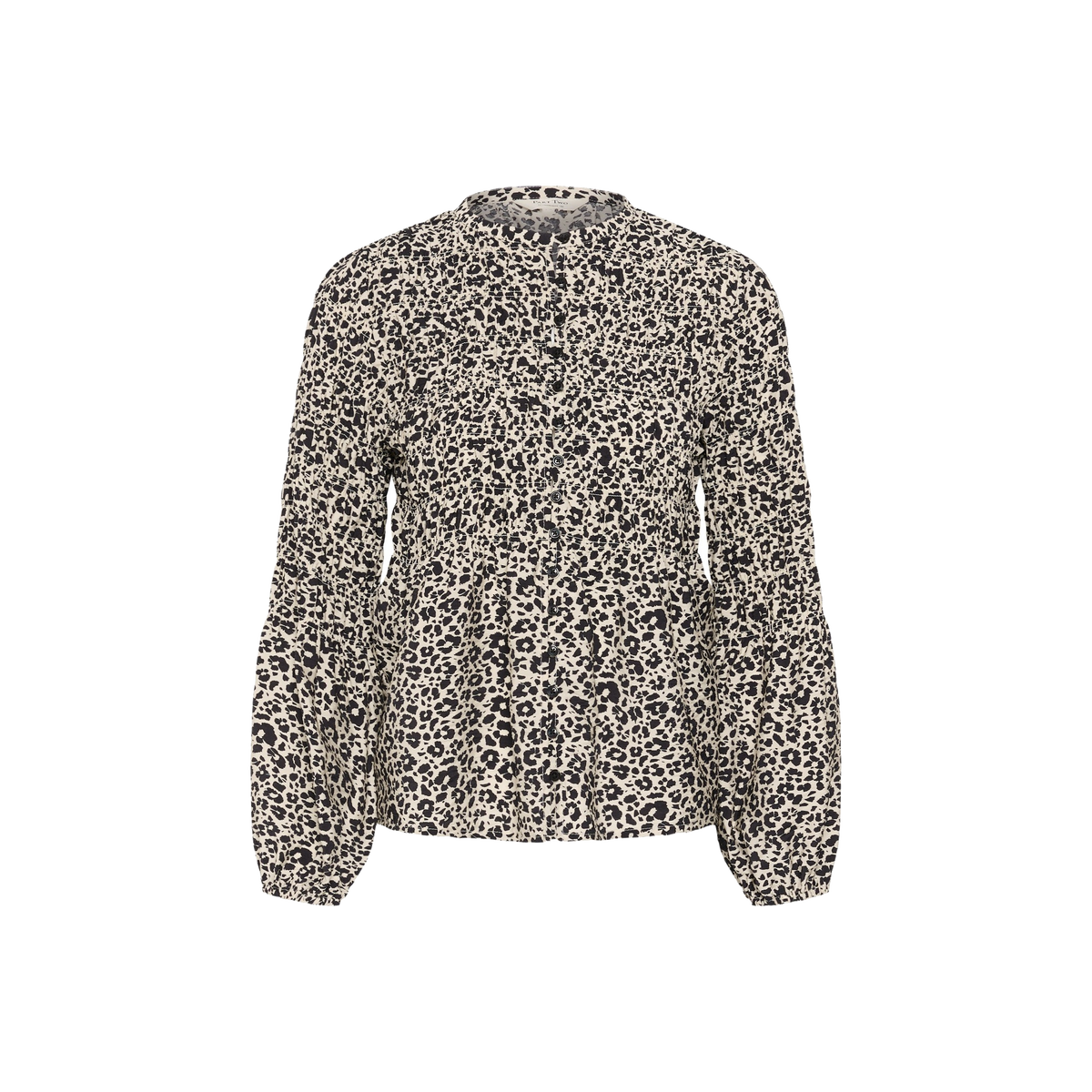 Part Two Siffe Blouse in Dark Navy Flower Spots – front cut-out product view