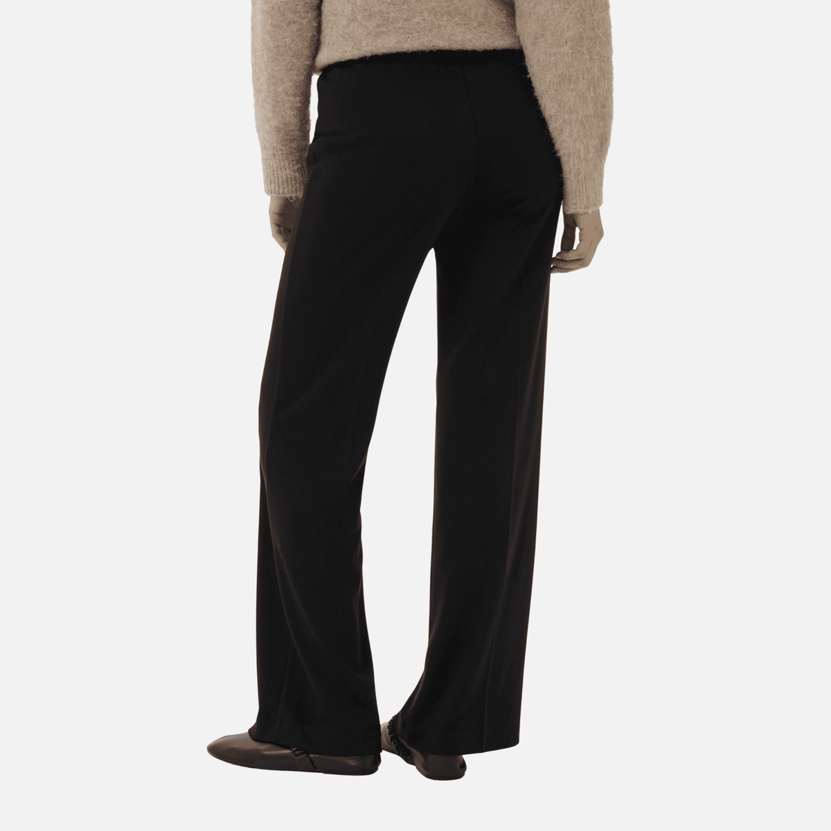 Saint Tropez Kaileen Wide Leg Jersey Pants in Black - back view