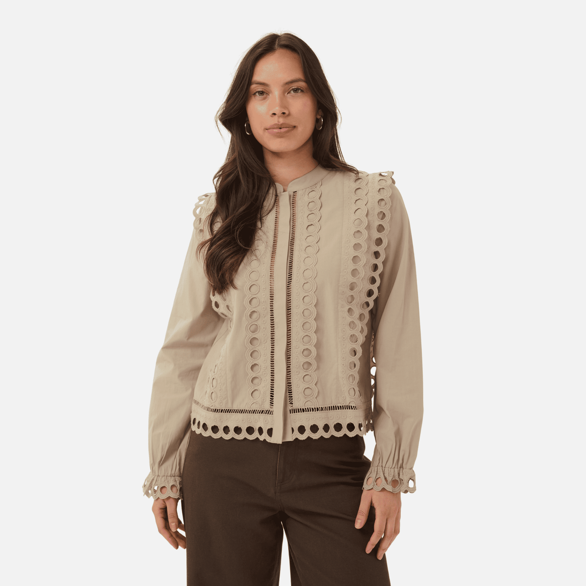 Saint Tropez Marlee Shirt in Weathered Teak - front view