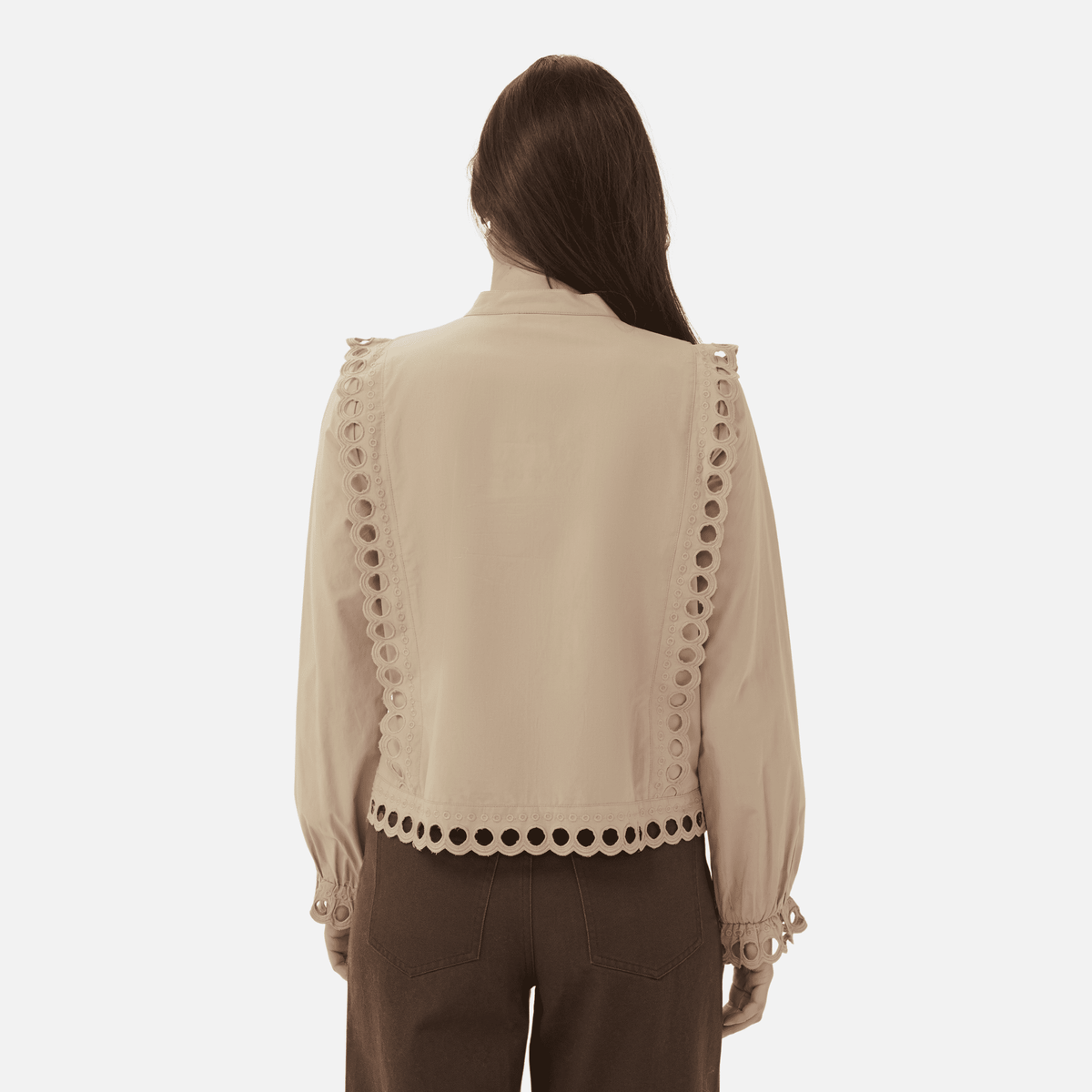 Saint Tropez Marlee Shirt in Weathered Teak - back view
