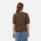 Saint Tropez Mila Boxy Short Sleeve Pullover in Fondant Fudge
