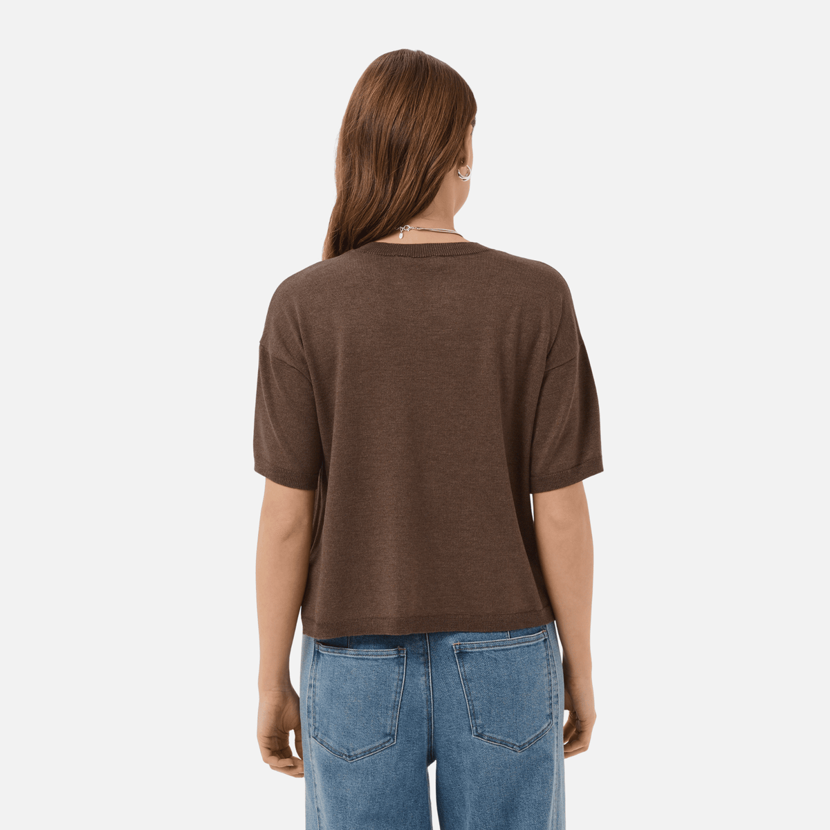 Saint Tropez Mila Boxy Short Sleeve Pullover in Fondant Fudge