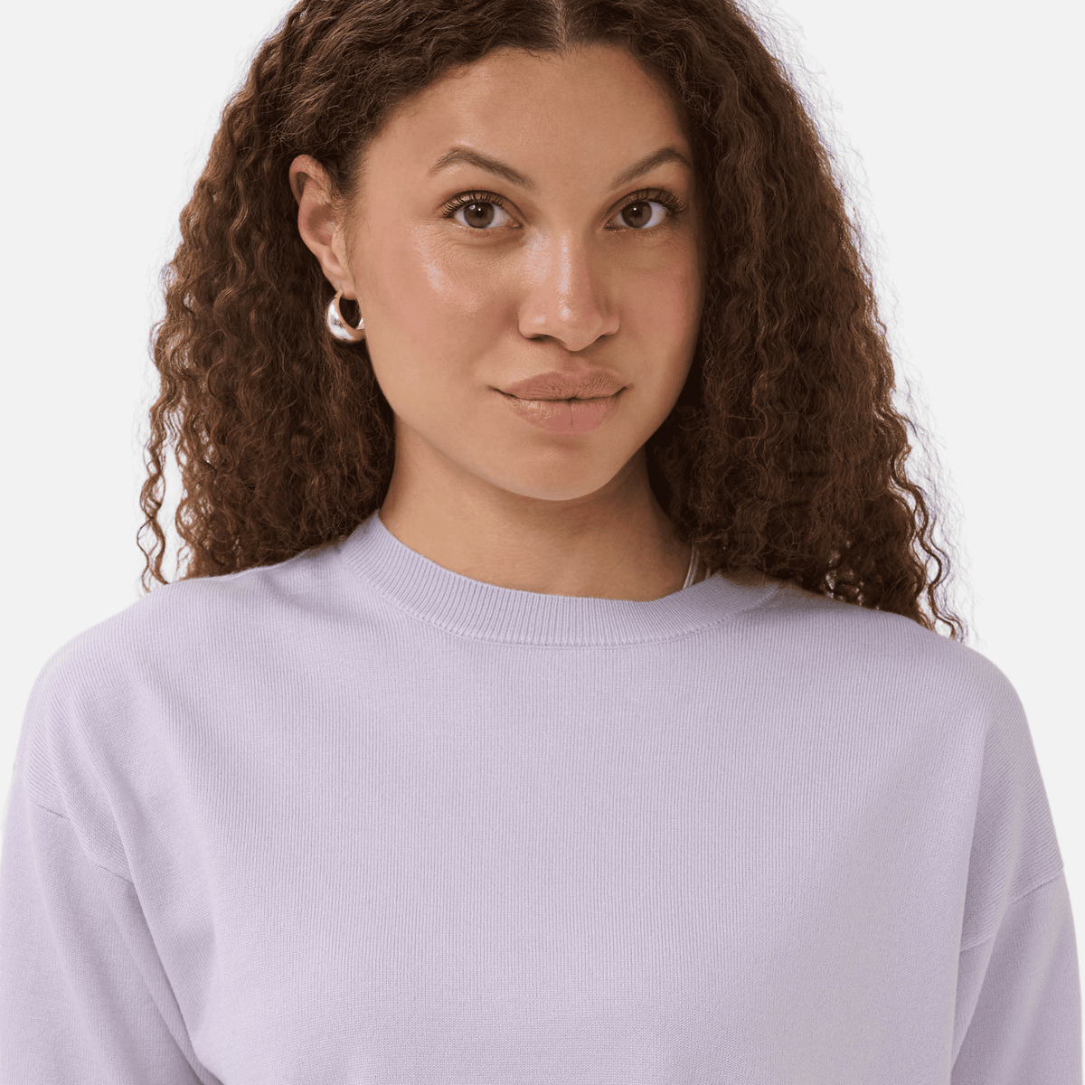Saint Tropez Mila Boxy Short Sleeve Pullover in Misty Lilac