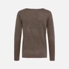 Saint Tropez Mila V Neck Sweater in Mink Melange - product back