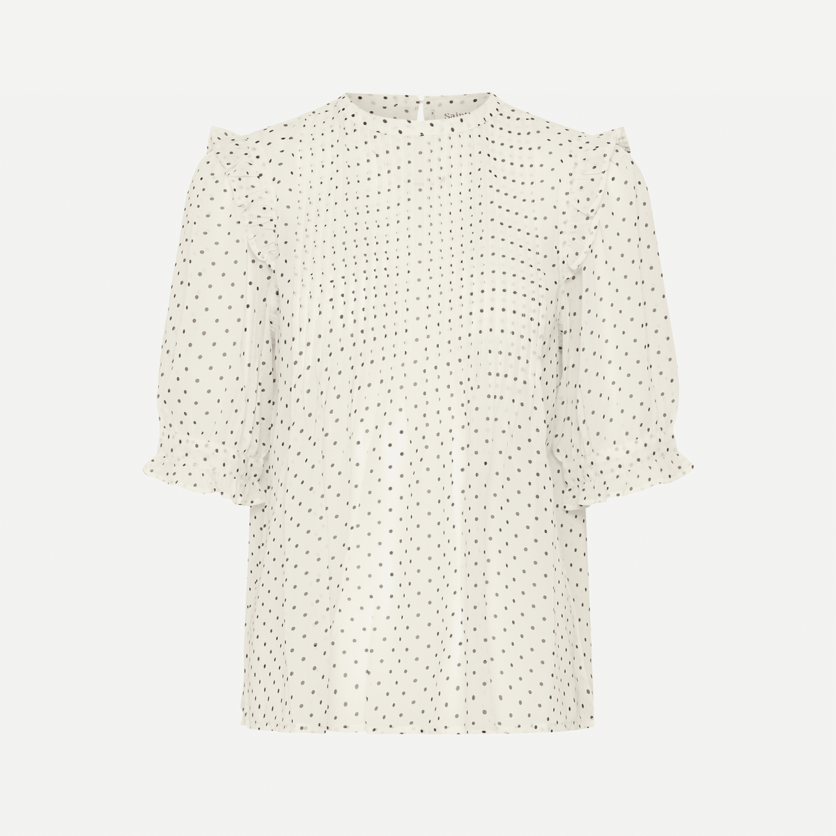Saint Tropez Sabatina Blouse in Turtledove Black