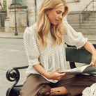 Saint Tropez Sabatina Blouse in Turtledove Black