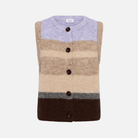 Saint Tropez Seraphina Knitted Vest in Chocolate Lilac Stripe