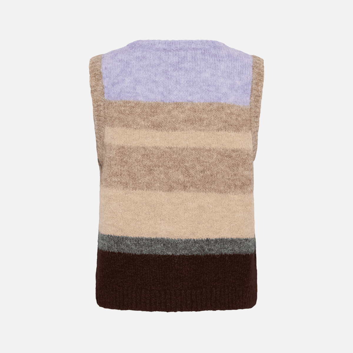Saint Tropez Seraphina Knitted Vest in Chocolate Lilac Stripe