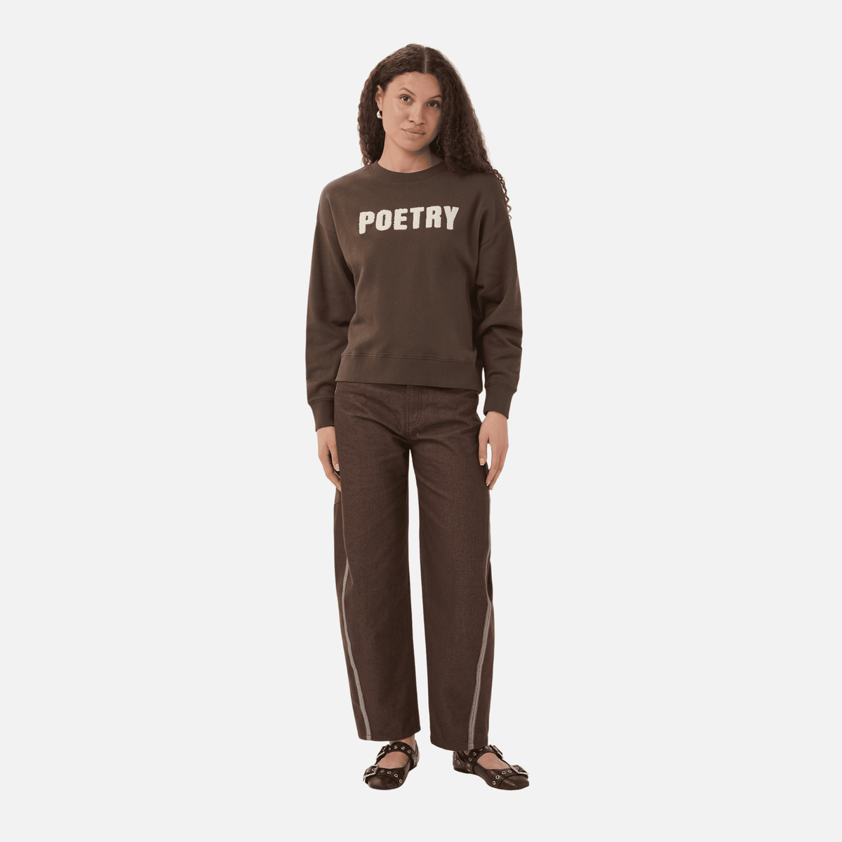 Saint Tropez Suzie Sweatshirt in Chocolate Brown