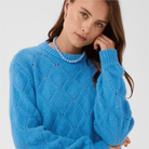 Saint Tropez Tabbatha Pullover in Lichen Blue Melange - knit detail